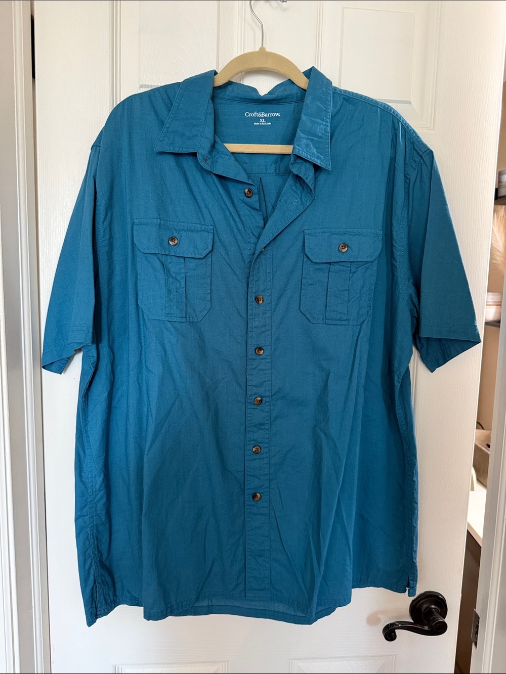 croft & barrow Teal Short-Sleeve Button-Down Shirt